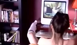 Caught Sister Masturbating while Watching Porn Movie