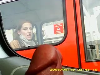 Flashing Cock On Bus - Guy Flashing Dick in the Car to a Girl in a Bus