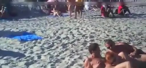 Nude Beach Tug - Nudist amateur couples filmed fucking on the beach